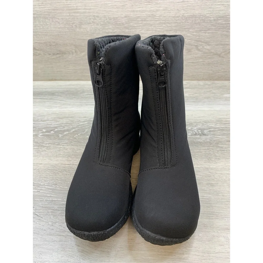 Propet Women's Black Front Zip Mid Calf Boots Narrow Size 6.5N AA Comfort Shoes